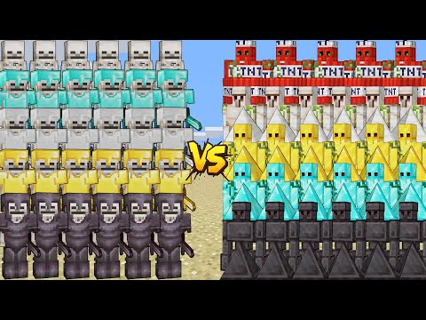 ALL SKELETONS VS ALL GOLEM CASTLE | EPIC BATTLE MINECRAFT