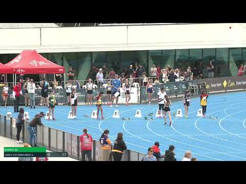 U13 Girls 100m Heat 2: 2022-23 State Combined Events Championships - Saturday