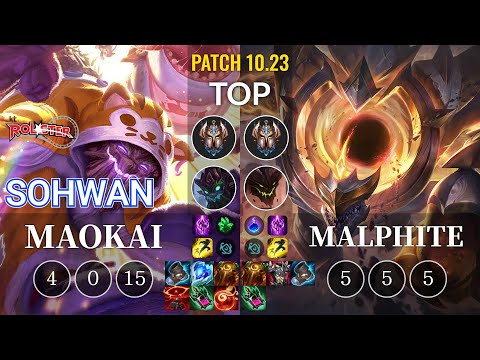 KT SoHwan Maokai vs Malphite Top - KR Patch 10.23