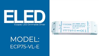 Ecopac LED Driver ECP75-VL-E Series 75W 12V-24V (Low Profile)