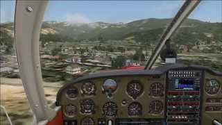 preview picture of video 'FSX A2A Piper Cherokee-180A Landing Cockpit View at the Serui Airport Papua'
