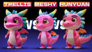 HUNYUAN 3D vs MESHY AI vs TRELLIS | Which 3D MODEL AI Generator is Better?