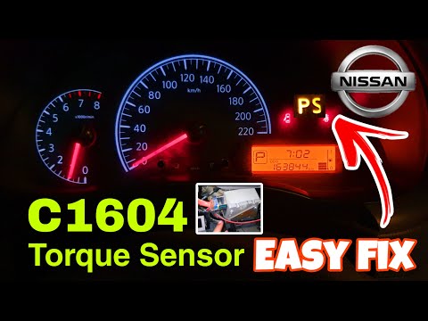 Nissan ps light power steering hard easy fix, C1604 Torque sensor solution.
