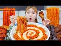 SPICY Rose Sauce Tteokbokki Chicken MUKBANG EATING SHOW by HIU 하이유