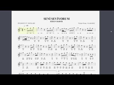 SENİ SEVİYORUM  - JEHAN BABUR  NOTA SOLFEJ