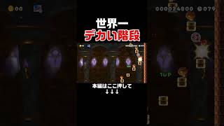 クリア率0.71%の世界一デカい階段の結末がヤバいw #スーパーマリオメーカー2 #マリメ2#世界のコース