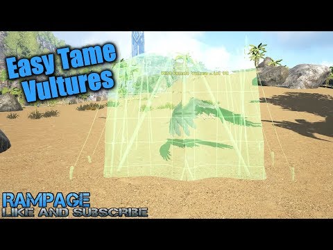Vulture Taming Trick Mass Tame Using Tent ARK Survival Evolved (Cheat) How To