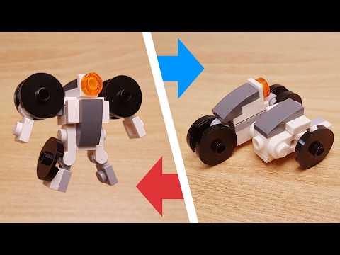 Mini LEGO 2 mortor car with sidecar transformer robot Motor Combi!