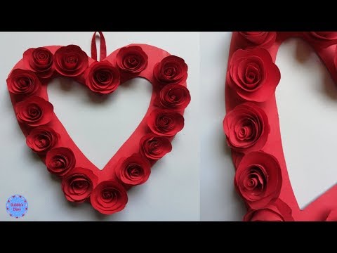 DIY Heart Wall decor - diy heart wall hanging with paper - Paper Craft Video