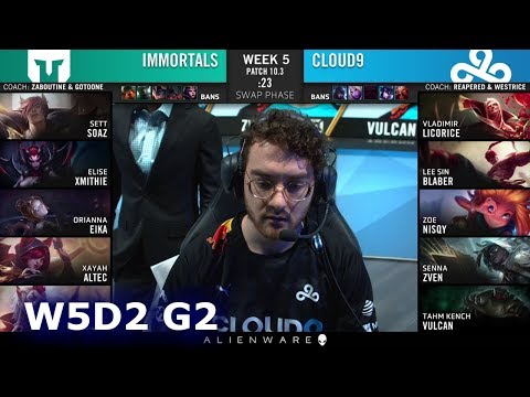 Immortals vs Cloud 9 | Week 5 Day 2 S10 LCS Spring 2020 | IMT vs C9 W5D2
