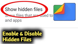 Google Files Enable & Disable Hidden Files