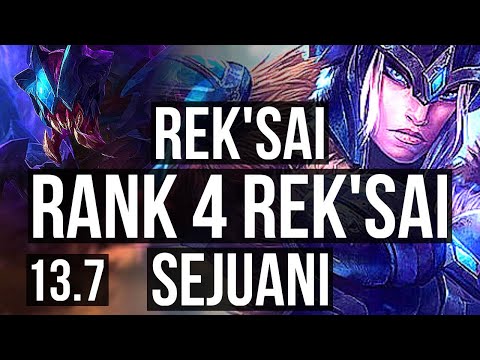 REK'SAI vs SEJUANI (JNG) | Rank 4 Rek'Sai, Quadra | KR Challenger | 13.7