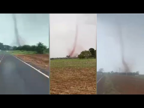 Tornado assusta moradores de Taquarussu no Mato Grosso do Sul