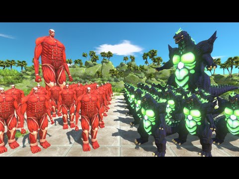 Super Godzilla Team Vs Colossal Titan Team - Animal Revolt Battle Simulator