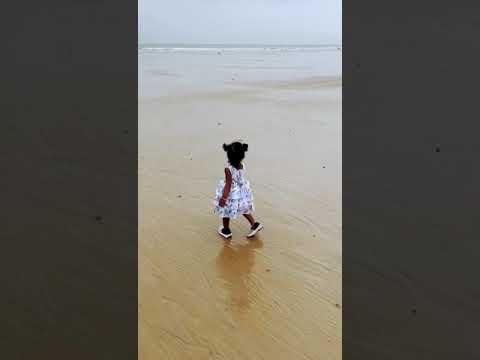 Netra is enjoying 1st time visit to Mandarmani Beach || Cleanliest beach in India #shorts #cutebaby