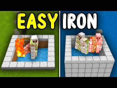 EASIEST IRON Farms Minecraft Bedrock 1.21! (400+/H)