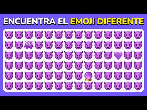 Encuentra el Diferente – Desafío Extremo de Emojis 😈💜🔥 40 Niveles de Retos Visuales