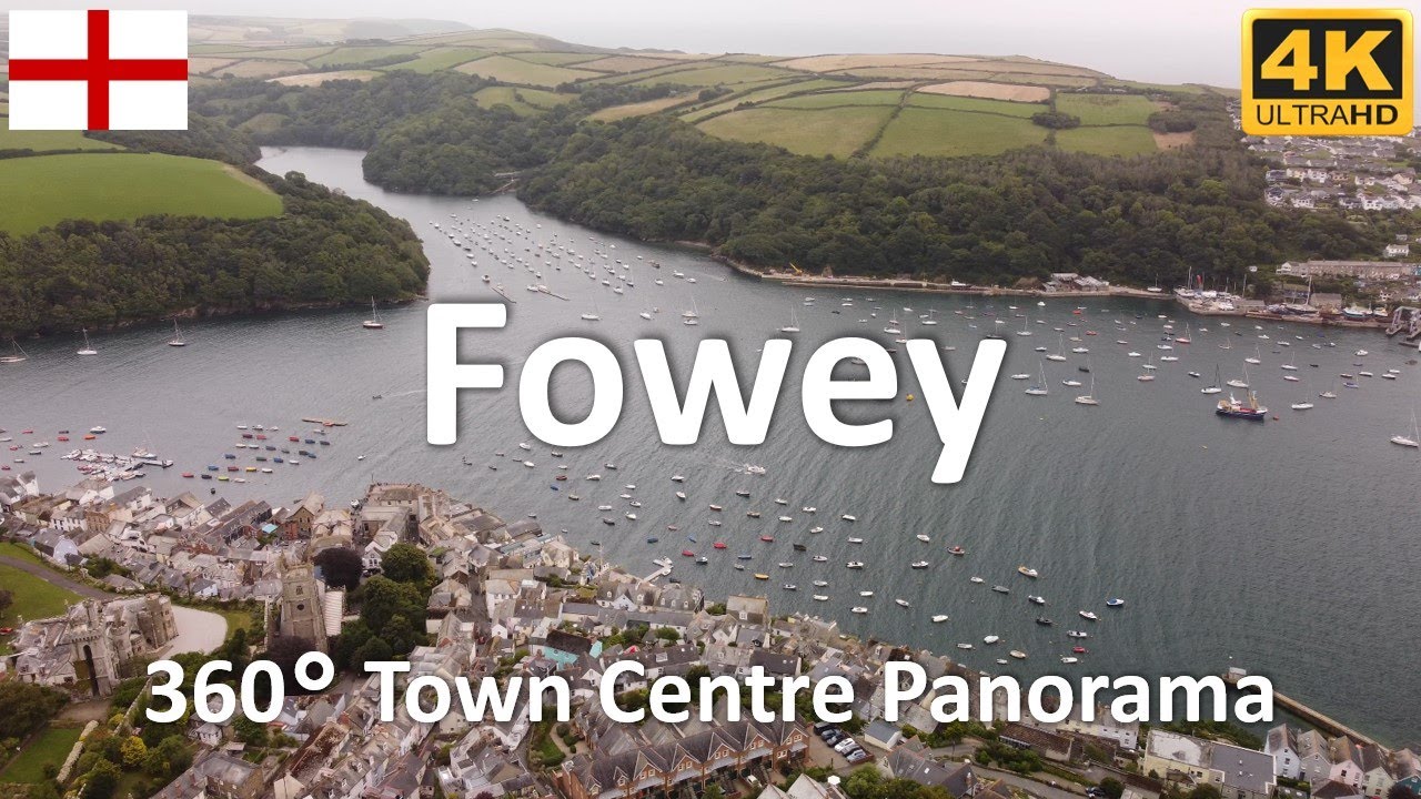 Fowey - Town Centre Panorama | Cornwall | England | UK - 4k 360°