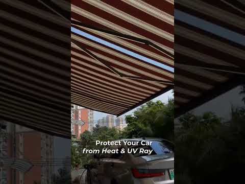Premium Retractable Awning for Car Parking. #awnings #carparkingshade #awnings #suryaawnings