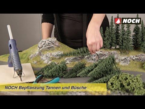 NOCH Modellbau: Bepflanzung Tannen und Büsche