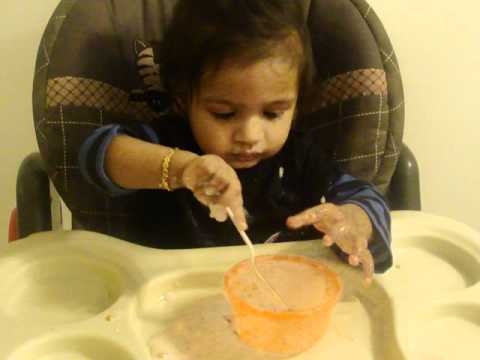 Shrenik enjoying Ice cream