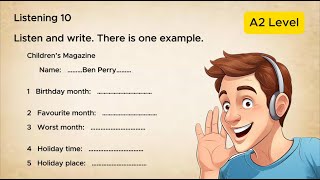 A2 Level – English Listening Practice: Numbers and Missing Words