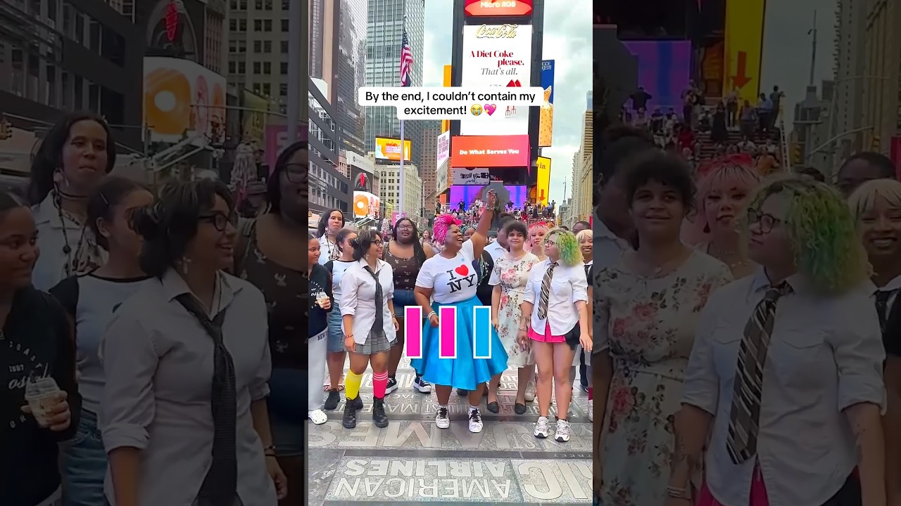 FLASH MOB Sings Exercise w/ Vocal Coach In TIMES SQUARE!!😍🎶🗽