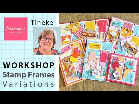 Stamp Frames | Workshop | How to create different cards with CR1658 & CR1659 | Marianne Design