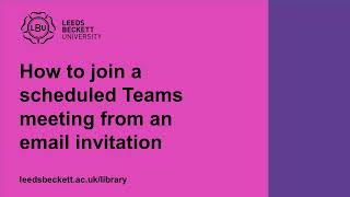 How to join a scheduled Teams meeting from an email invitation