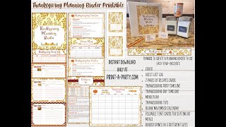 Thanksgiving Planner Binder - Thanksgiving Organization