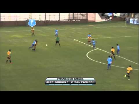 Golazo de Francisco Grahl. Almirante 2 San Carlos 1.Fecha 23. Torneo Primera B Nacional