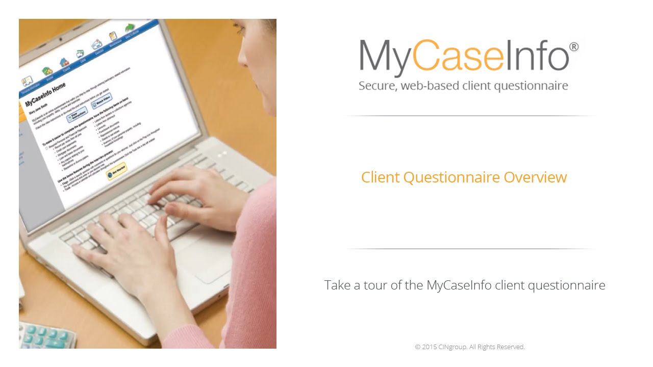 MyCaseInfo - Client Questionnaire Overview