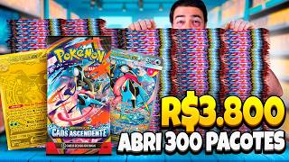 R$3.800 para abrir 300 PACOTES de Cartas Pokémon Caos Ascendente