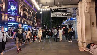 Central London Night Walk | Charing Cross Road to Tottenham Court Road | 4K HDR City Walking Tour