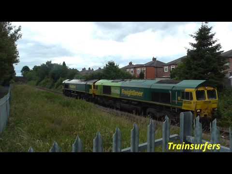 Freightliner Class 66 No's. 66522 + 66529 on 0D53 Crewe BH - Leeds Balm Rd on 20.07.15 - HD