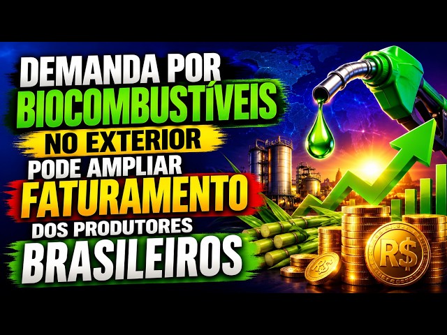 Demanda por biocombustíveis no exterior pode ampliar faturamento dos produtores brasileiros.