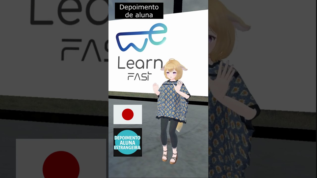 Toto, nossa aluna japonesa, aprendendo inglês no VRChat com alegria e imersão.