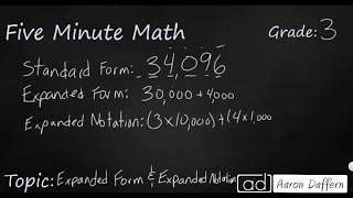 3rd Grade Math Expanded Form and Expanded Notation