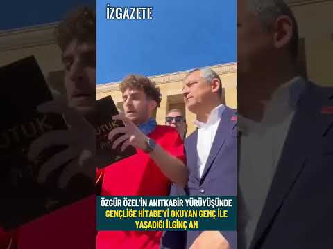 Özgür Özel'in Anıtkabir yürüyüşünde Gençliğe Hitabe'yi okuyan genç ile yaşadığı ilginç an #chp