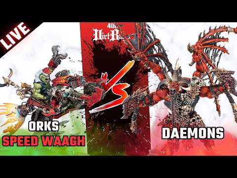 Orks NEW Speed WAAGH vs Chaos Daemons Live Batle Report | Competitive | Warhammer 40k #40k