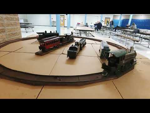 Beggs live steam engine model train circa 1900 running at Midwest TCA meet