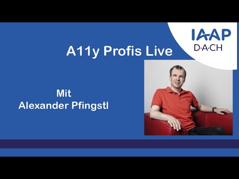 A11y Profis Live mit Alexander Pfingstl   IAAP D·A·CH Online Seminar