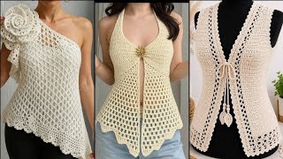 Cute Crochet Stylish Shirts Patterns Blouse Colourful Designs Free DIY Beginner's Projects Ideas 