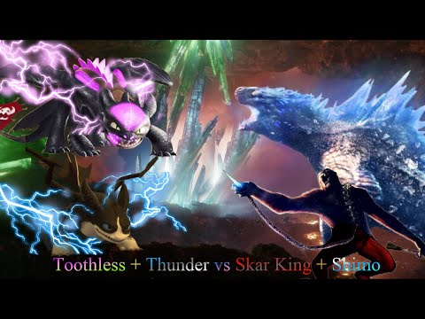 Toothless + Thunder vs Skar King + Shimo - Hail to the King - Dream Evil