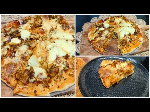 Best Chicken Pizza Recipe by Naziya's Home kitchen | Home Made Pizza Recipe
