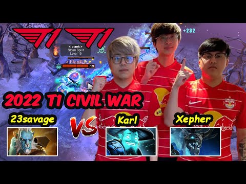 23savage vs Karl Xepher - T1 Civil War 2022 Dota pro Gameplay