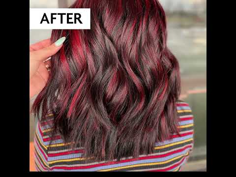 Before and After Red Hair Highlights | Alline Salon...