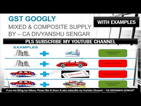 GST MIXED & COMPOSITE SUPPLY with PRACTICAL EXAMPLES Explained in HINDI* Video
