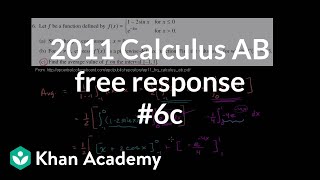 2011 Calculus AB Free Response #6c