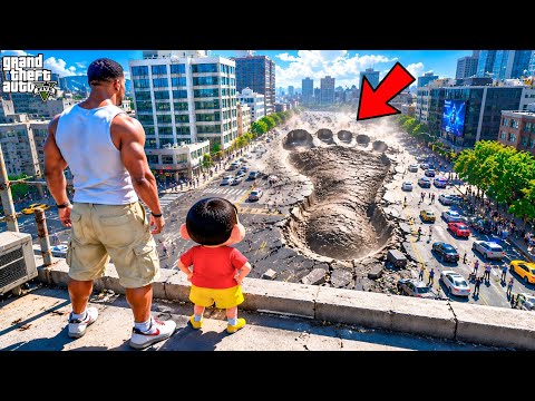 GTA 5 : Franklin & Shinchan Found A Biggest Mysterious Giant Footprint!😱 | GTA 5 Bangla Gameplay 